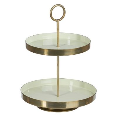 DOUBLE GOLD-GREEN IRON TRAY CT607551