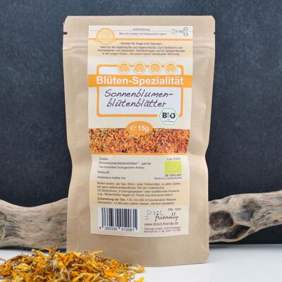 Organic sunflower petals flavor packaging