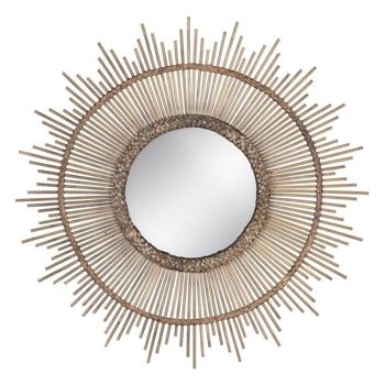 MIROIR DÉCORATION BAMBOU GRIS CT604358 1