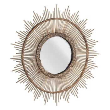 MIROIR DÉCORATION BAMBOU GRIS CT604358 2