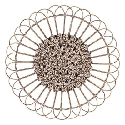 DECORAZIONE MURALE IN RATTAN NATURALE CT604365