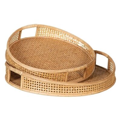 S/2 TRAYS NATURAL BAMBOO DECORATION CT604371