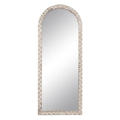 WALL MIRROR PINK WHITE WOOD CT606317