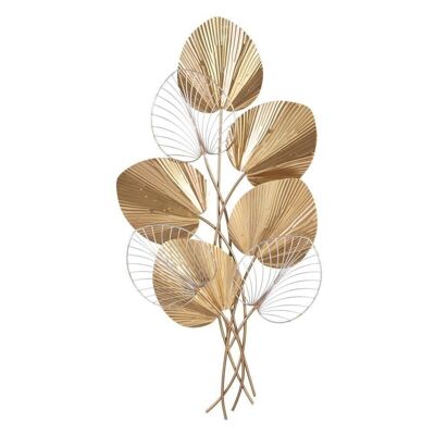 METAL GOLD LEAVES WALL MURAL DECOR CT603847