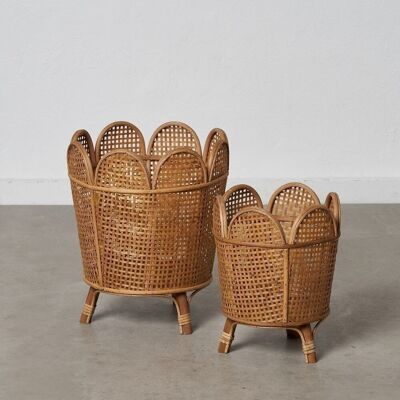 S/2 NATURAL RATTAN DECORATION PLANTER CT604373