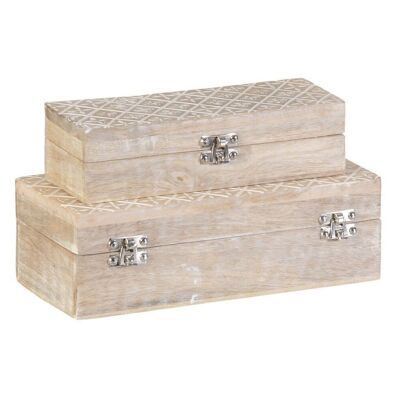 S/2 PINK WHITE DECORATIVE BOXES CT606322