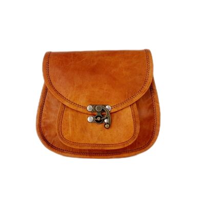 Leather belt bag for women, natural leather bag in vintage style, worn on a belt, leather pouch for women. BELT ROUND BIGGER