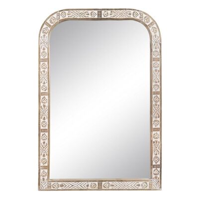 WALL MIRROR PINK WHITE WOOD CT606326