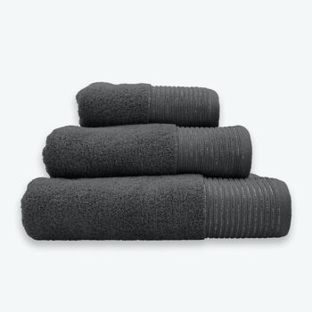 Serviettes de bain de luxe à bordure scintillante - 100 % coton 3