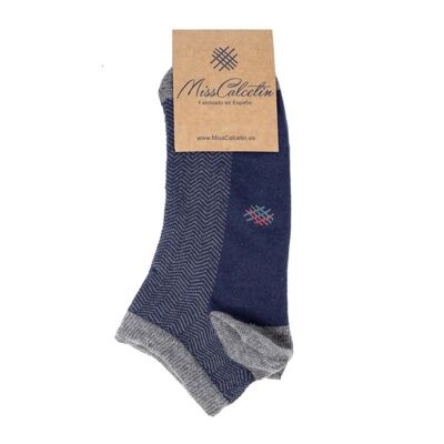 Miss Blue-Grey Spike Ankle Sock
