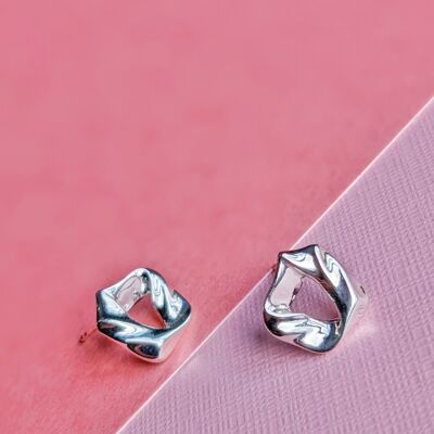 Silver Textile Earrings