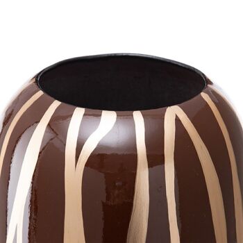 VASE CÉRAMIQUE ZEBRE MARRON-OR CT604433 3