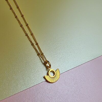 Gold Deco Fan Necklace