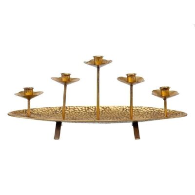 CANDLE HOLDER FLOWERS GOLD METAL DECORATION CT605317