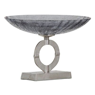 CENTER TABLE GREY-SILVER GLASS-METAL CT607591