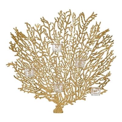 WALL MURAL CORAL GOLD METAL / GLASS CT605320