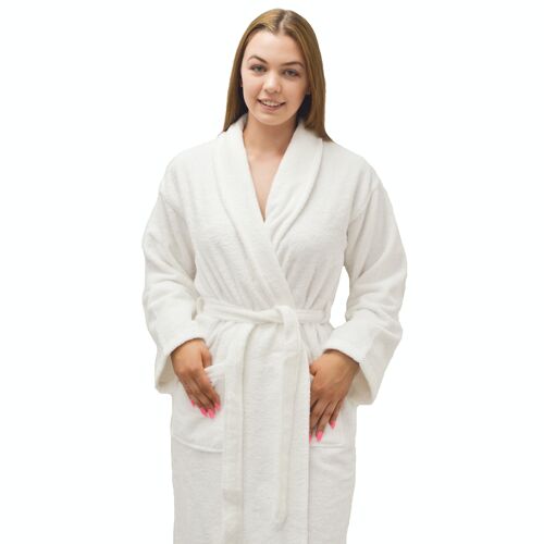 Hotel Luxury Unisex Towelling Bathrobe - 100% Cotton Spa Dressing Gown