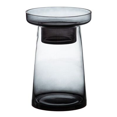 DECORATION GRAY GLASS CANDLE HOLDER CT602917