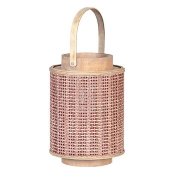 LANTERNE À BOUGIE EN FIBRE NATURELLE MARRON CT604326 1