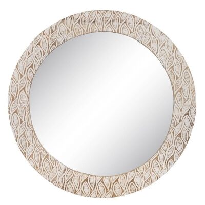 WALL MIRROR PINK WHITE WOOD CT606306