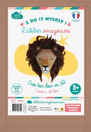 Kit création tête animal en 3D -Kit bricolage/activité enfant en français/anglais 1