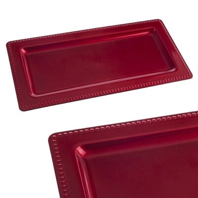 NAVIDAD - BANDEJA RECTANGULAR ROJO CT116587