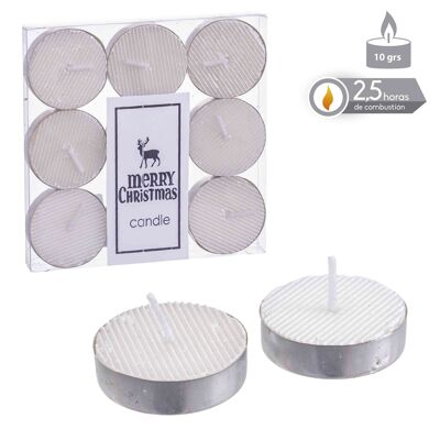 CHRISTMAS - S/9 PEARLY WHITE TEALIGHT CANDLE CT131183