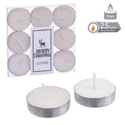 NAVIDAD - S/9 VELA TEALIGHT BLANCO NACARADO CT131183