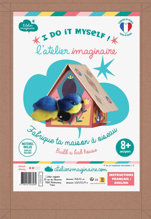 Kit Maison à oiseaux à fabriquer - Kit bricolage/activité enfant en français/anglais