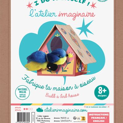 Kit de casa para pájaros para hacer - kit de bricolaje/actividad infantil en francés/inglés