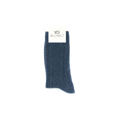 Wool socks Denim blue