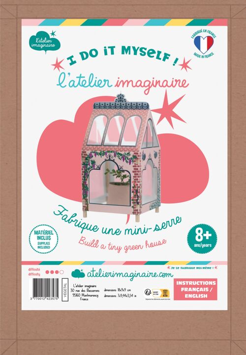 Fabrique ta serre végétale- Kit bricolage/activité enfant français/anglais