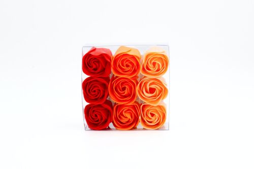 SAVON FLEUR roses Rouges/Oranges x9