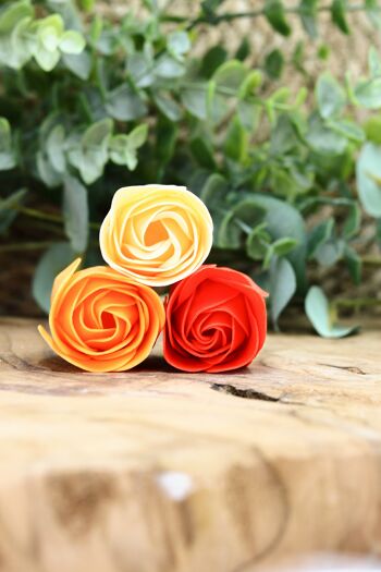 SAVON FLEUR roses Rouges/Oranges x9 4