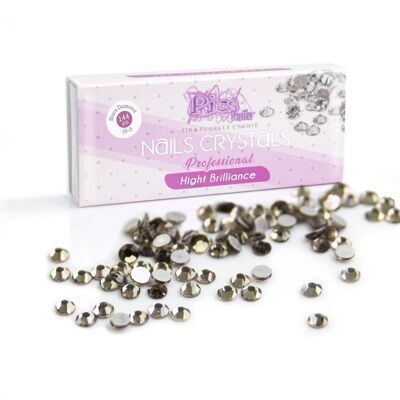 Paillettes pour Ongles Black Diamond 144 Pcs SS-5 1,7 mm