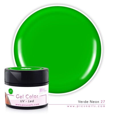 Gel Color uv/led Vert Fluo 27 - 5 ml