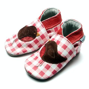 Chaussure Enfant/Bébé Cuir - Vichy Rouge Robin 2