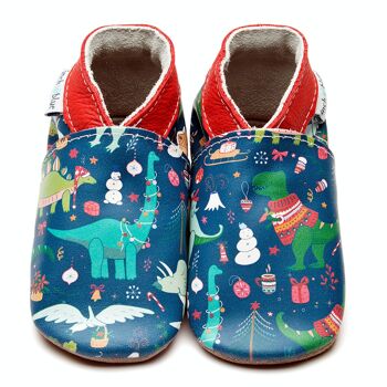 Chaussures Enfant/Bébé en cuir - Dinosaure de Noël 1