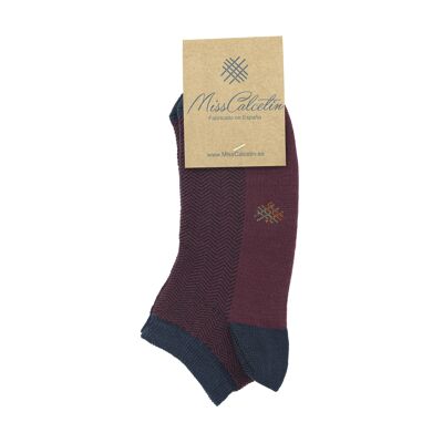 Chaussettes Miss Bordeaux-Marine Spike