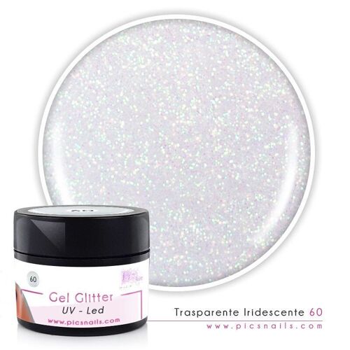 Gel Glitter uv/led Trasperente Iridescente 60 - 5 ml