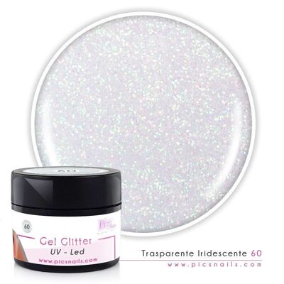 Transparent Iridescent Glitter Gel uv/led 60 - 5 ml