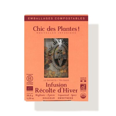 INFUSION RÉCOLTE D'HIVER (BOÎTE 12 SACHETS) - CANNELLE, ORANGE, RÉGLISSE
