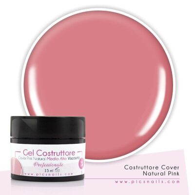 Builder Nail Gel Cover M./A. Viscosidad Rosa Natural 15 ml