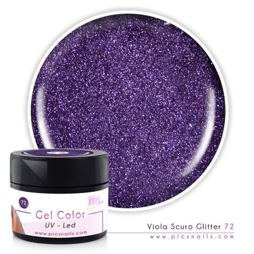 Gel Glitter uv/led Viola Scuro 72 - 5 ml