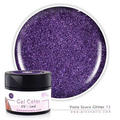 Glitter gel uv/led Dark Purple 72 - 5 ml