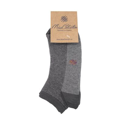 MissGrey-Anthracite Spike Ankle Socks