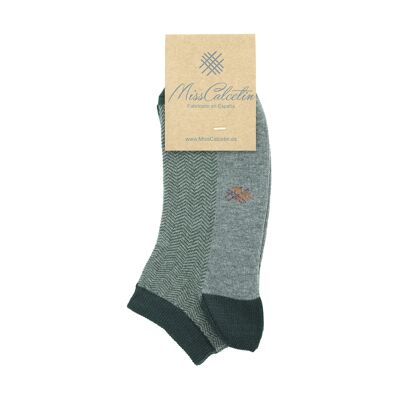 Miss Grey-Bottle Spike Ankle Socks