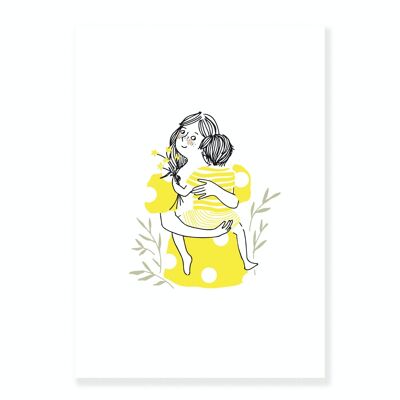 Hübsches Mama-Umarmungsjungen-Poster