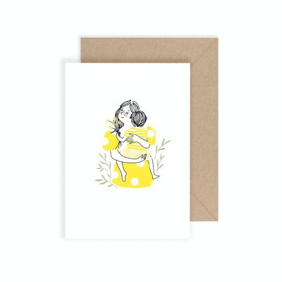 Pretty Mum Hug Boy Card