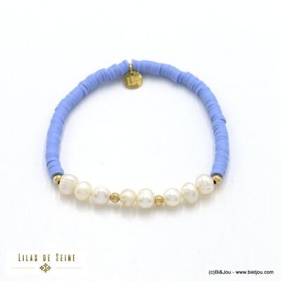 Bracelet plage surfeur rondelles Heishi perles acier 0222131